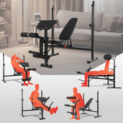 Height adjustable body exercise weight bench home gym