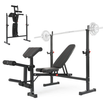 Height adjustable body exercise weight bench home gym