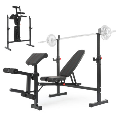 Height adjustable body exercise weight bench home gym