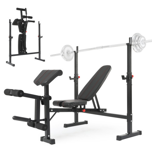 Height adjustable body exercise weight bench home gym