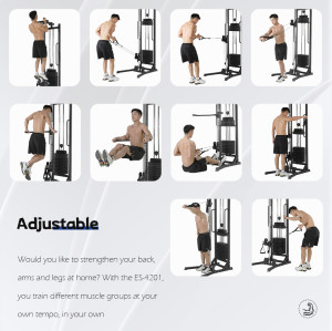 Single Tower Pulley Crossover Gym Wall Mounted Multi-Function Station for Home Use
