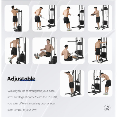 Single Tower Pulley Crossover Gym Wall Mounted Multi-Function Station for Home Use