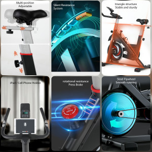 New Adjustable Bike with Heart Rate Test LCD Display 6kg Flywheel