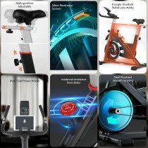 New Adjustable Bike with Heart Rate Test LCD Display 6kg Flywheel