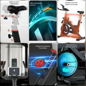 New Adjustable Bike with Heart Rate Test LCD Display 6kg Flywheel