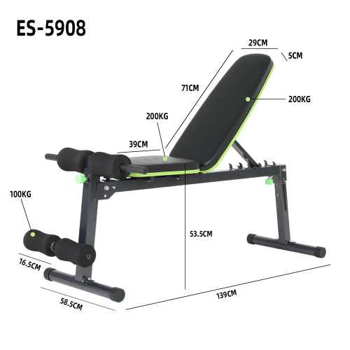 Multi-Function Foldable Portable Metal Incline Exercise Weight Bench Press