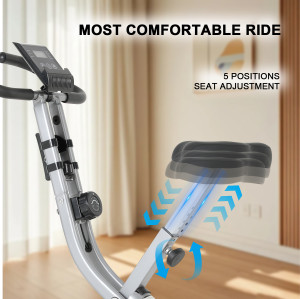 Home Use Magnetic Folding Bike Exercise Stationary Bike Low Weight Steel LCD Display Portable