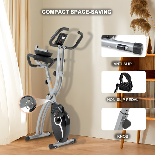 Unisex Foldable X Bike Pedal Exerciser Home Gym Fitness Comfortable Cardio Training Magnetic Resistance