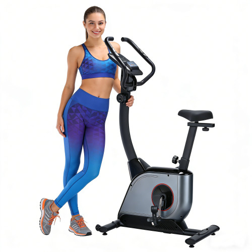 Adjustable Compact Home Fitness Upright Stationary Magnetic Exercise Bike