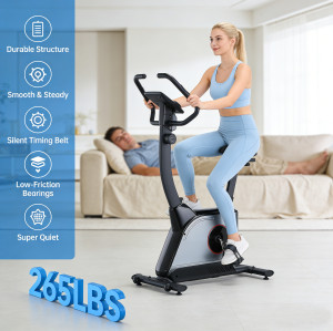 Adjustable Compact Home Fitness Upright Stationary Magnetic Exercise Bike