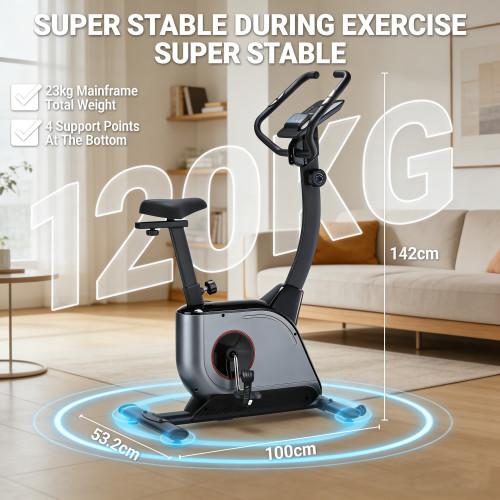 Adjustable Compact Home Fitness Upright Stationary Magnetic Exercise Bike