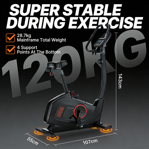 Home Use Portable Upright Exercise Bike with Magnetic Resistance Belt Drive