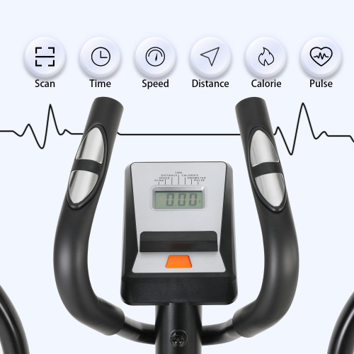Magnetic Manual Elliptical Trainer Bike Steel Frame Home Use Mini Indoor Exercise Cross Trainer