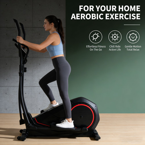 Indoor Multi-Function Super Quiet Manual Cross Trainer with LCD Display