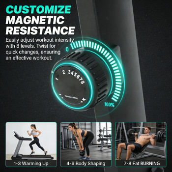 Heavy Duty Magnetic Adjustable Resistance Ergonomic Recumbent Bike