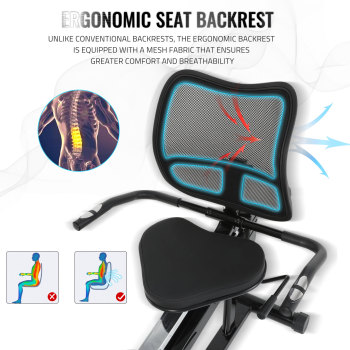 Compact 8-level Manual Magnetic Adjustable Recumbent Exercise Bike