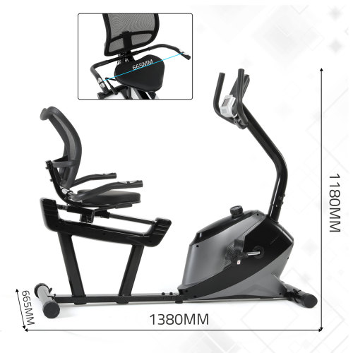 Compact 8-level Manual Magnetic Adjustable Recumbent Exercise Bike