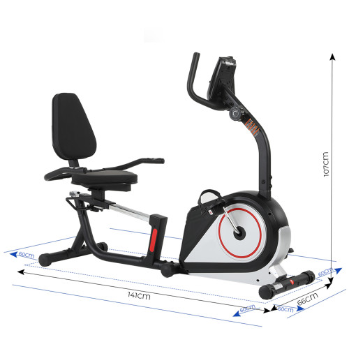 Indoor Home Use Recumbent Exercise Bike with LCD Monitor Steel Frame Unisex