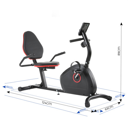 Recumbent Exercise Bike with Magnetic Resistance and LCD Display
