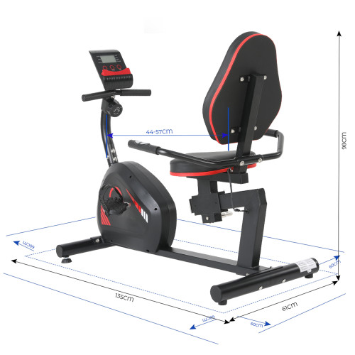 Home Recumbent Bike Steel Frame for Fitness Magnetic Resistance