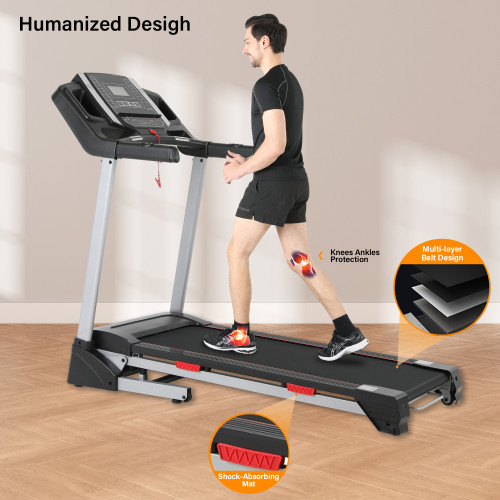 Indoor Home Gym Electric Foldable Treadmill with LCD Screen 16km/h Speed