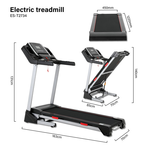 Indoor Home Gym Electric Foldable Treadmill with LCD Screen 16km/h Speed