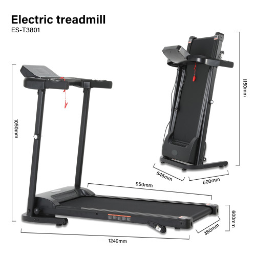 Good Quality Home Use Foldable Electric Treadmill with LCD Screen and 1.5HP Motor
