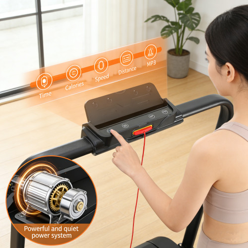 Electric Motorized Foldable Mini Under Desk Treadmill 2.0HP Motor LCD Display 1-8km/h Speed Range