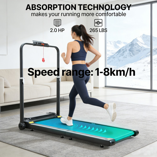 Electric Motorized Foldable Mini Under Desk Treadmill 2.0HP Motor LCD Display 1-8km/h Speed Range
