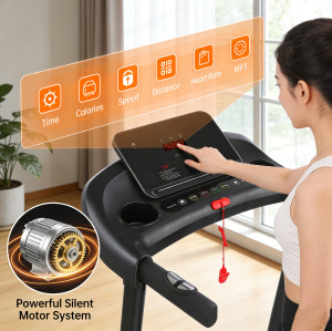 Professional Fitness Equipment Electric Foldable Portable Home Treadmill Manual Incline