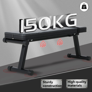 Dumbbell Flat Steel Bench Weight Lifting Foldable Adjustable Portable Bench