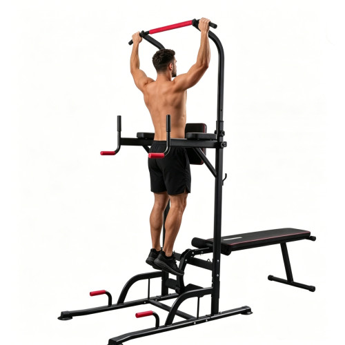Multifunction Fitness Weight Dip Pull up bar Station with Sit up Bench