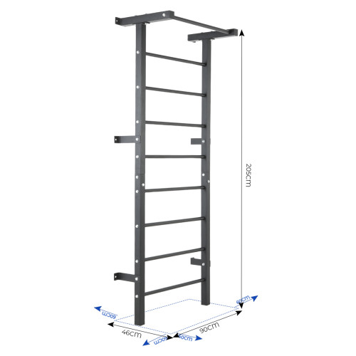 Home Use Adjustable Anti-Slip Durable Steel Wall Bars Rib Climbing Ladder 120kg Capacity