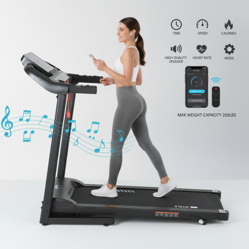 Folding Steel Electric Treadmill with LED Screen and Multi-Function Portable for Home Use