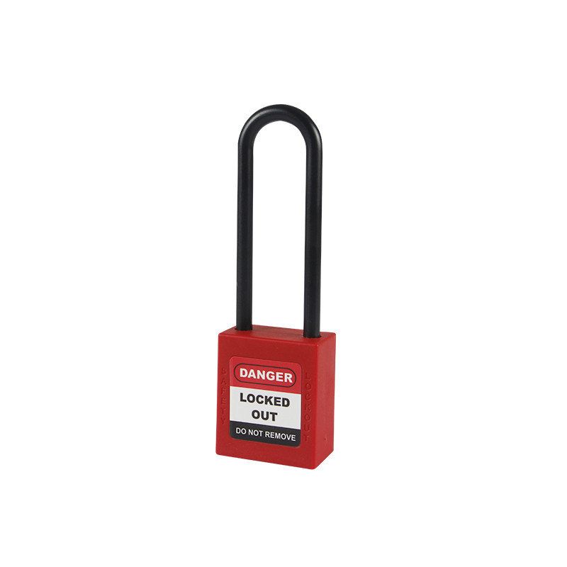 plastic safety padlock with  long shackle