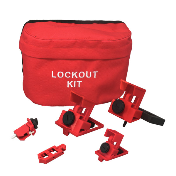 Basic Circuit Breaker Lockout Kits with 5-breaker lockouts | Multi-function lockout pouch kits| Lita Lock OEM Manufacturing