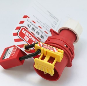 Universal Electrical Plug Lockout for 6-125A Industrial Plugs|Yellow Aviation Plug Lockout | Lita Lock OEM Manufacturing