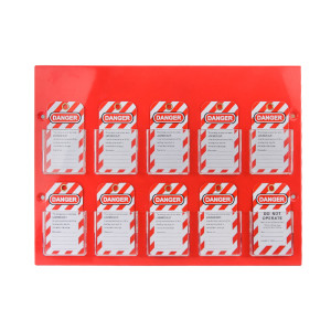 Estación de etiquetas de seguridad con 10 cajas de etiquetas | Litalock Lock Out Tag Out Fabricación