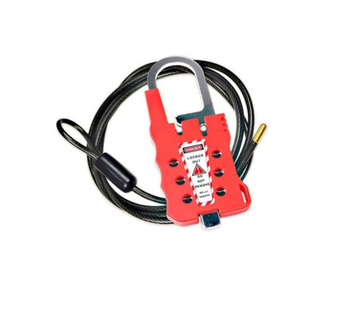 Multi-Purpose Cable Lockout Cable Dia.4.8mm Length 1.8 Meters| Cable Lockout for Industrial Safety| Lita Lock Manufacturing
