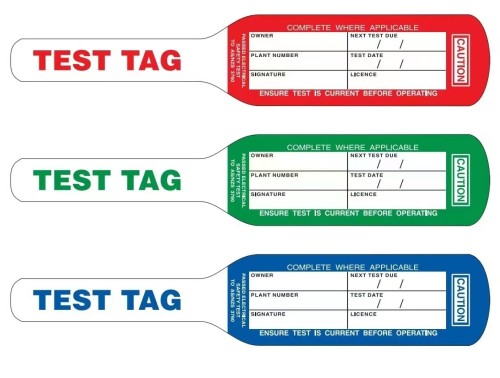 Etiquetas de prueba eléctrica de PVC | Etiquetas de prueba de electrodomésticos autoadhesivas hechas a medida | Litalock Manufacturing