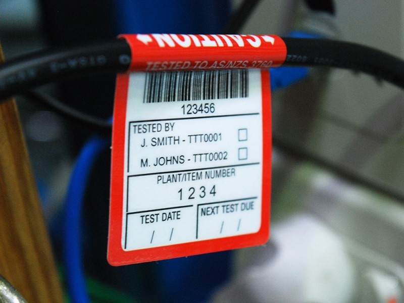 test record adhesive tag