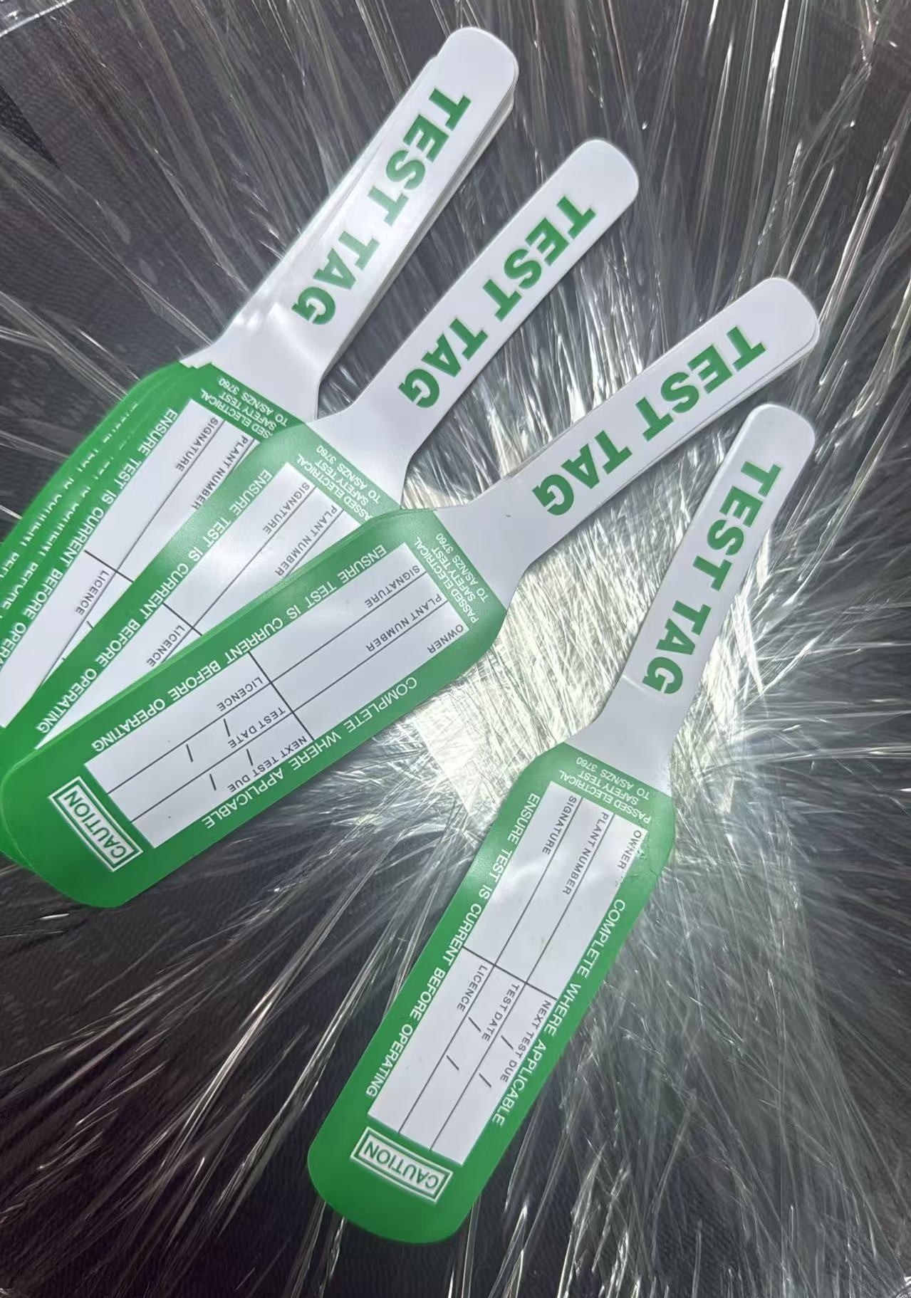 self-laminating test tag