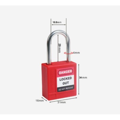 Mini Body 29mm Stainless Steel Shackle Safety Padlock| Thin Shackle Safety Padlock Factory | Lita Lock Manufacturing