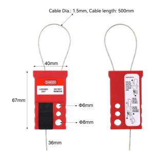 Cable Lockout Cable Dia.1.5mm Length 500mm | OEM Universal Cable Lockout Device with lock