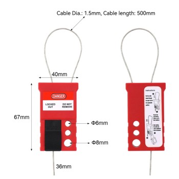 Cable Lockout Cable Dia.1.5mm Length 500mm | OEM Universal Cable Lockout Device with lock