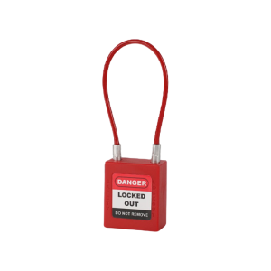 Grillete de cable de 175 mm con candado de seguridad revestido de aislamiento | Candados de seguridad con grillete de cable personalizados
