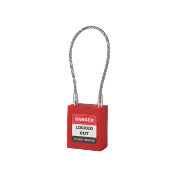 Multi-use 175 mm Cable Shackle Safety Padlock| Dia. 3.2 mm Industrial Steel Cable Safety Padlocks Lita Lock Matufacturing