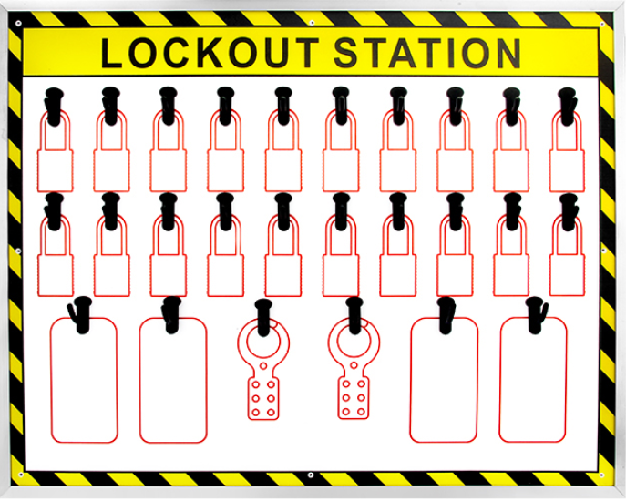 Wall amounted lockout station