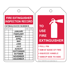 Fire Extinguisher Inspection Record Tag| Customized PVC Safety Inspection  Tags