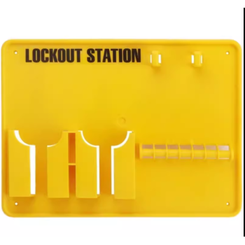 7-Lock Lockout Board | Yellow Acrylic Lockout Tagout Station | Lita OEM ODM Manufacturing